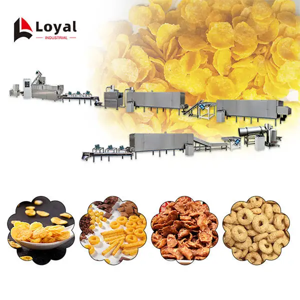 Self Cleaning Automatic Corn Flakes Making Machine Twin-Screw Extrusion For Cereal Flake