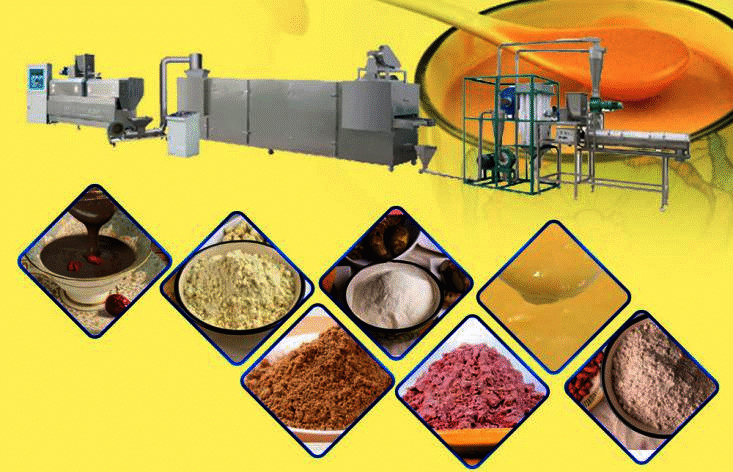 Flow chart of Nutrition Rice Powder Processing Line