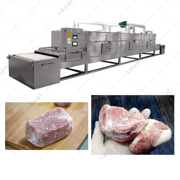 Tunnel Microwave Frozen Meat Mutton Processing Thawing Machine