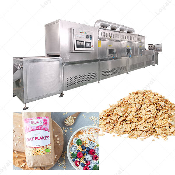90 Kw Full Automatic Tunnel Oatmeal Microwave Sterilization Drying Machine