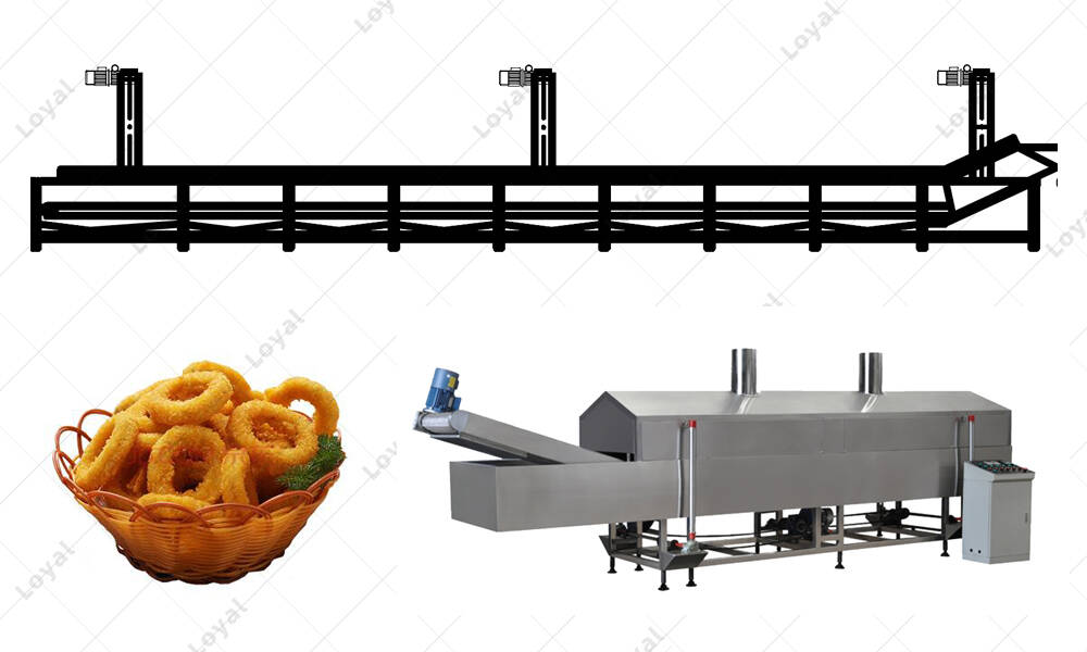 CAD Onion Fryer Machine Fried Variety Onion Belt Fryer manufacturing equipment