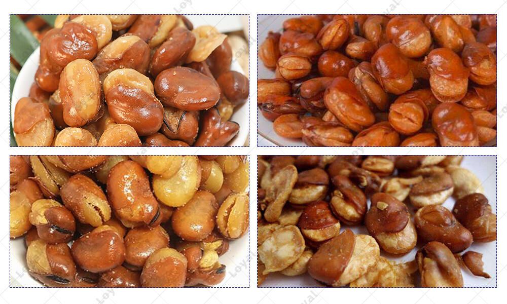 Continuous fryer machine orchid bean samples